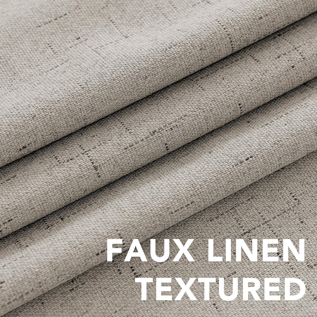 H.VERSAILTEX Linen Blackout Curtains 45 Inches Long 100% Absolutely Blackout Thermal Insulated Textured Linen Look Curtain Draperies…
