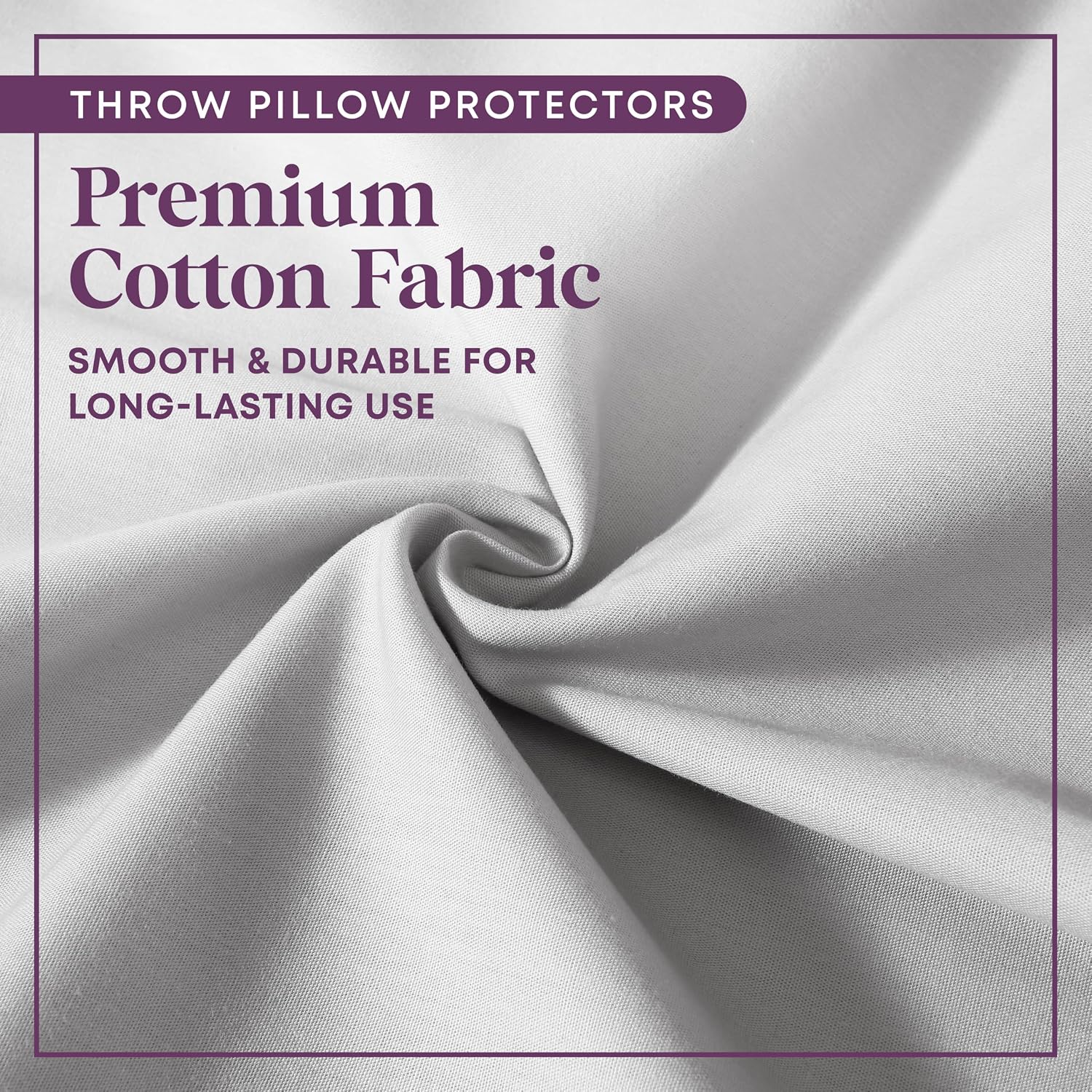 CIRCLESHOME Throw Pillow Protectors - 100% Cotton Breathable Pillowcases - 24 X 24 Square Pillowcases - Protects Pillows from Dirt, Dust…