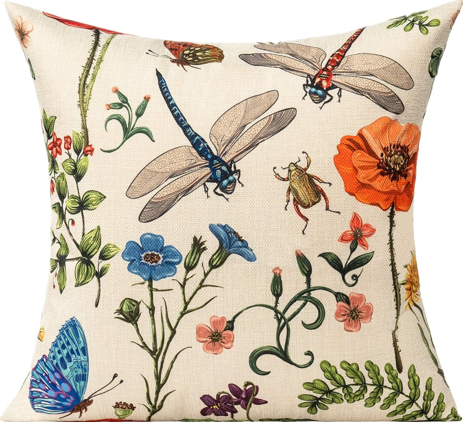 All Smiles 16 x 16 Throw Pillow Covers Outdoor Spring Summer Garden Flowers Farmhouse Outside Furniture Bench Decorative Swing Cushion…