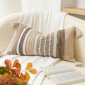 BlissBlush Decorative Lumbar Throw Pillow Cover 14x24 Boho Brown Accent Cushion for Couch Sofa Farmhouse Pillowcase for Bedroom Living…