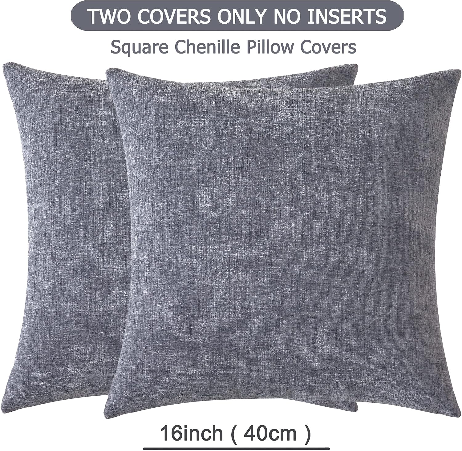 Gawamay Decorative Throw Pillow Covers 16x16 Inch Set of 2, Super Soft Chenille Square Pillows Farmhouse Fall Pillowcase for Living Room Be…