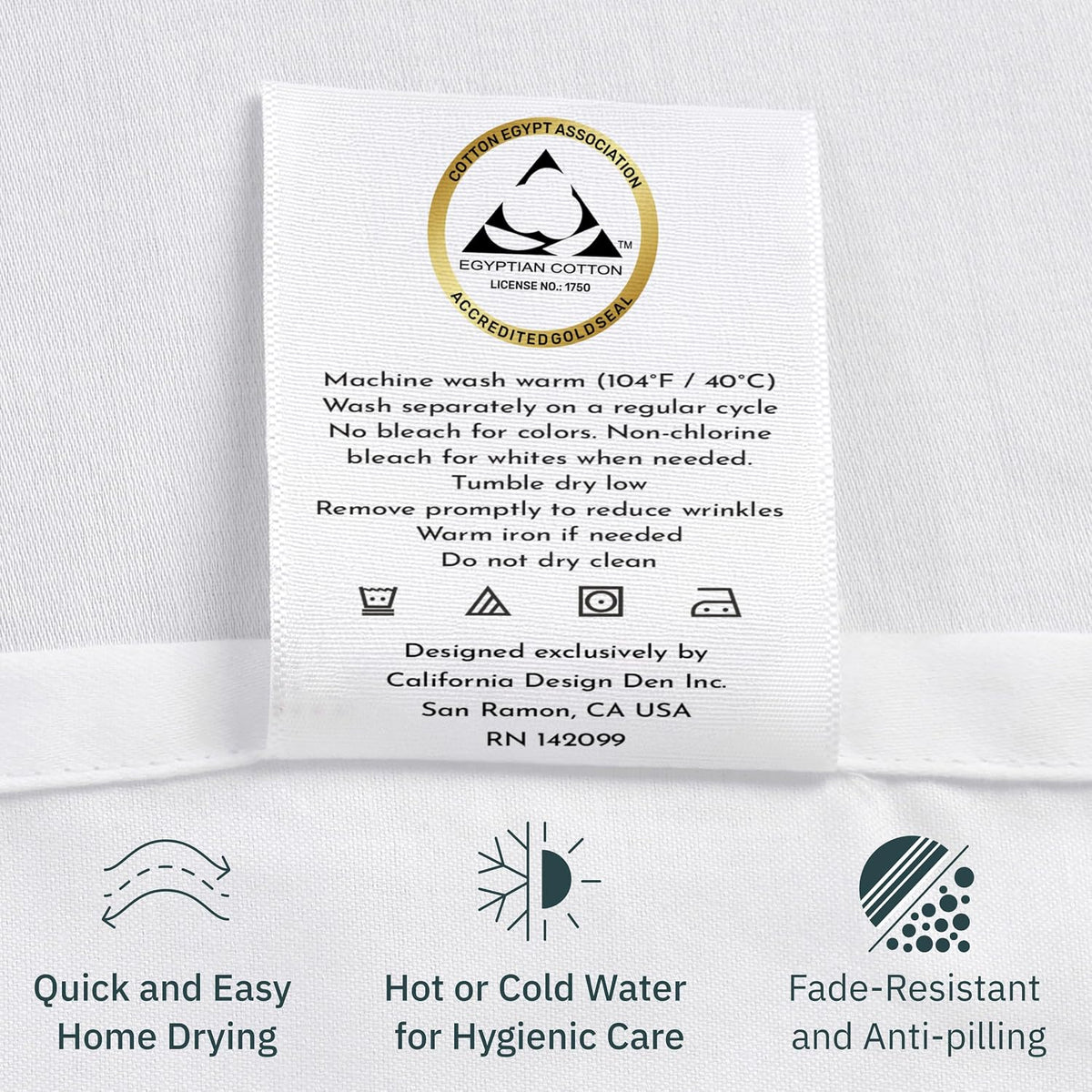 CaliforniaDesignDen California Design Den Pillow Cases Queen/Standard - 100% Egyptian Cotton Pillow Cases Standard Size with Envelope Closu…