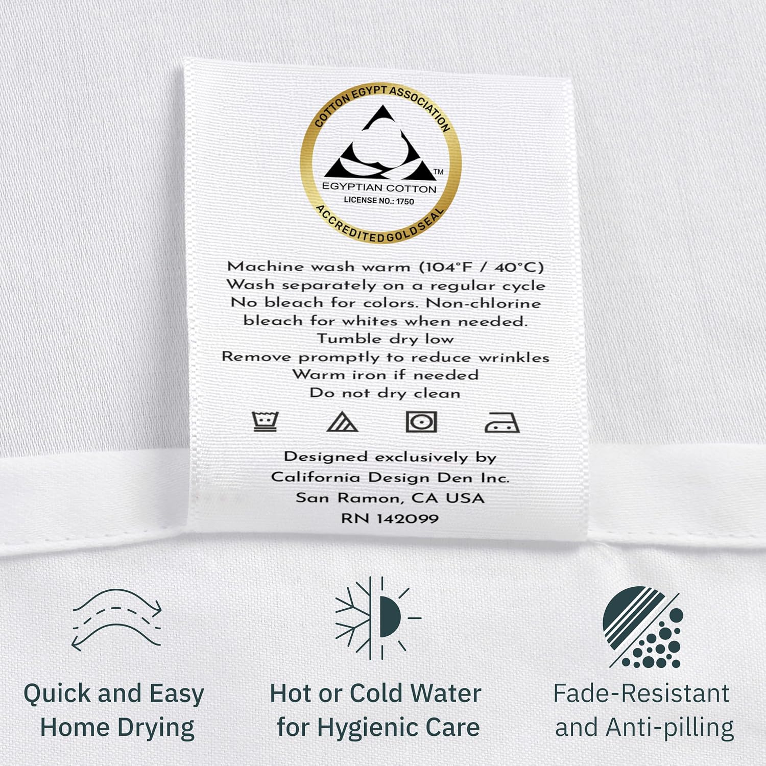 CaliforniaDesignDen California Design Den 100% Egyptian Cotton Pillow Cases Queen Size Set of 2 - Soft and Breathable Sateen, Fits Standard…
