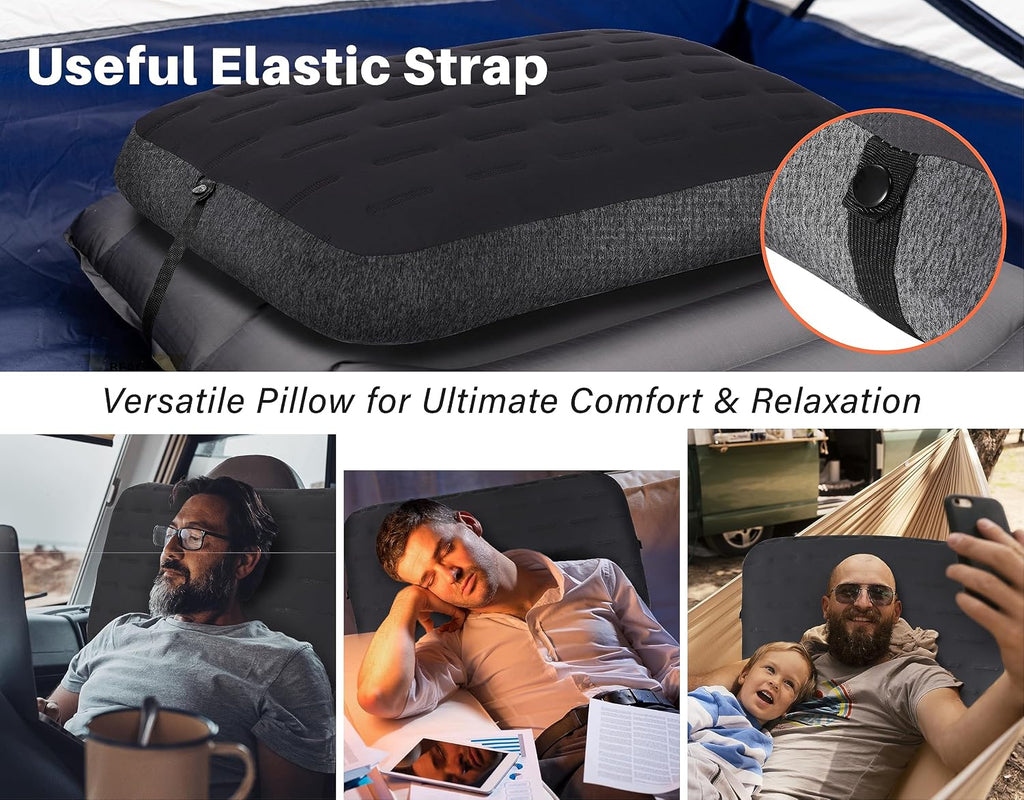 TREKOLOGY Camping Pillow - Large Inflatable (24"x15") for Home-Like Comfort, Portable & Ergonomic, Easy to Clean, Durable & Leak-Proof…