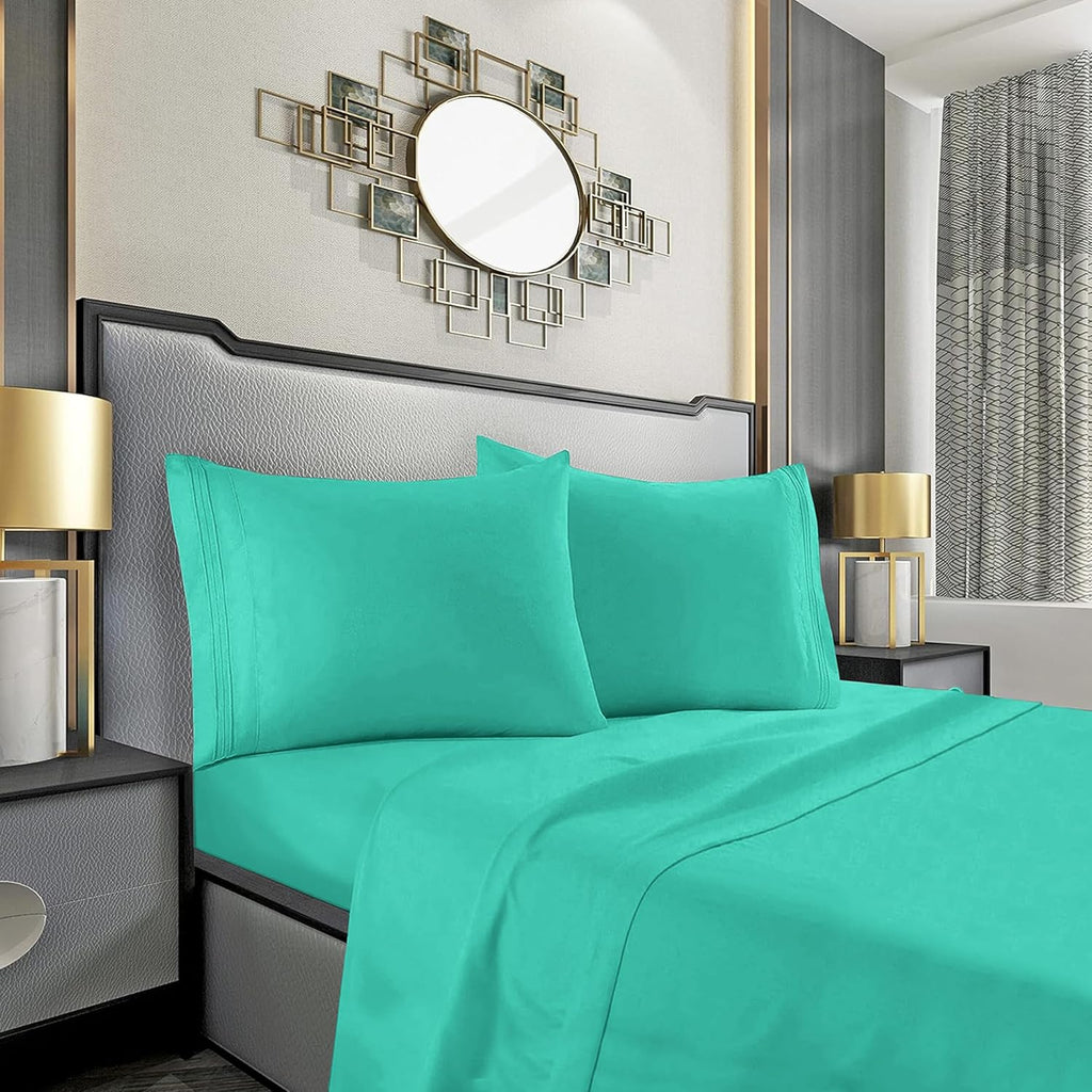 MocassiLuxuryBedding Mocassi Full Sheet Set - Luxury Hotel 1800 Premier Bedding Sheets & Pillowcases - Ultra Soft Breathable & Cooling Bed…