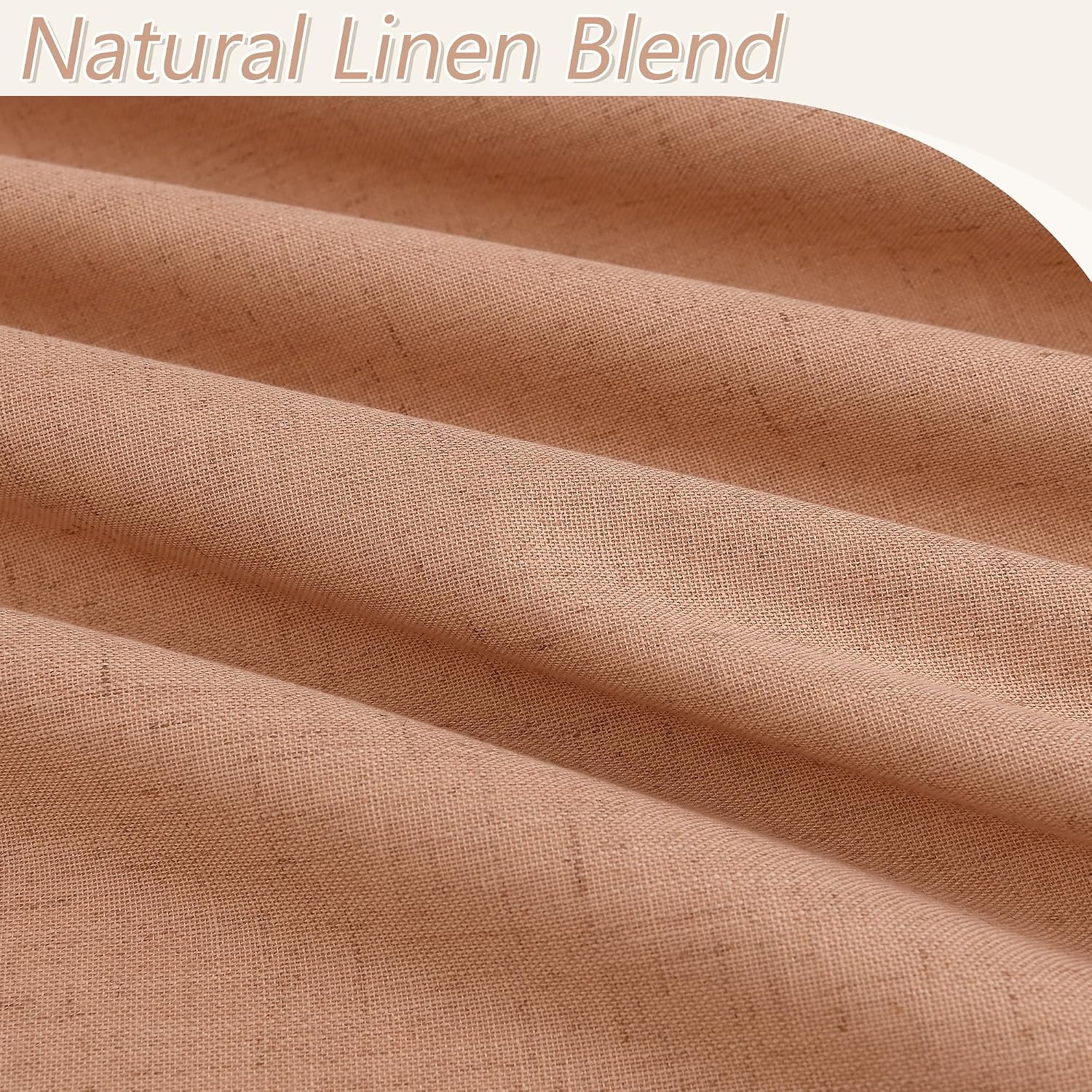 Guken Peach Quartz 100% Blackout Linen Curtains 108 Inch Length 2 Panels Set for Living Room Bedroom Back Tab/Rod Pocket Thermal Insulated…