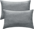 Bedelite Flannel Pillow Cases Queen Size Set of 2, Decorative Waffle Weave Fleece Pillowcasess with Zipper for Bedroom, Sofa, Luxury Cozy P…