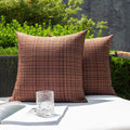 Kevin Textile Pack of 2 Decorative Outdoor Waterproof Throw Pillow Covers Stripe Square Pillowcases Modern Cushion Cases for Patio Couch…