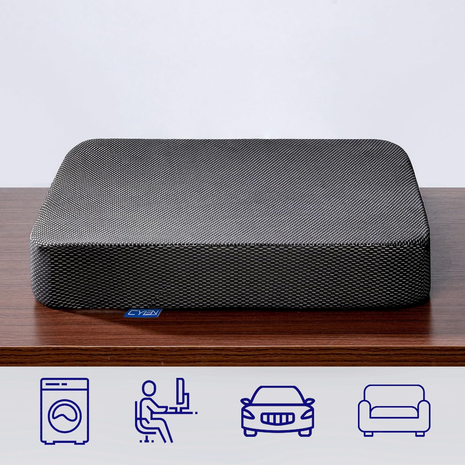 Cylen Ifoam Gel Infused Memory Foam Layer Wheelchair Cushion - Seat Cushion for Wheelchair-Office Chair, Kitchen Chair-Pressure Sore and Ta…