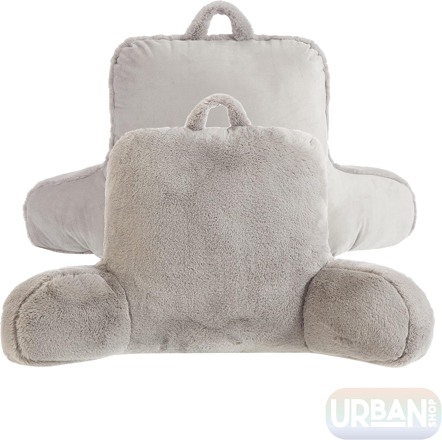 Urban Lifestyle Rabbit Faux Fur Backrest Pillow, Grey