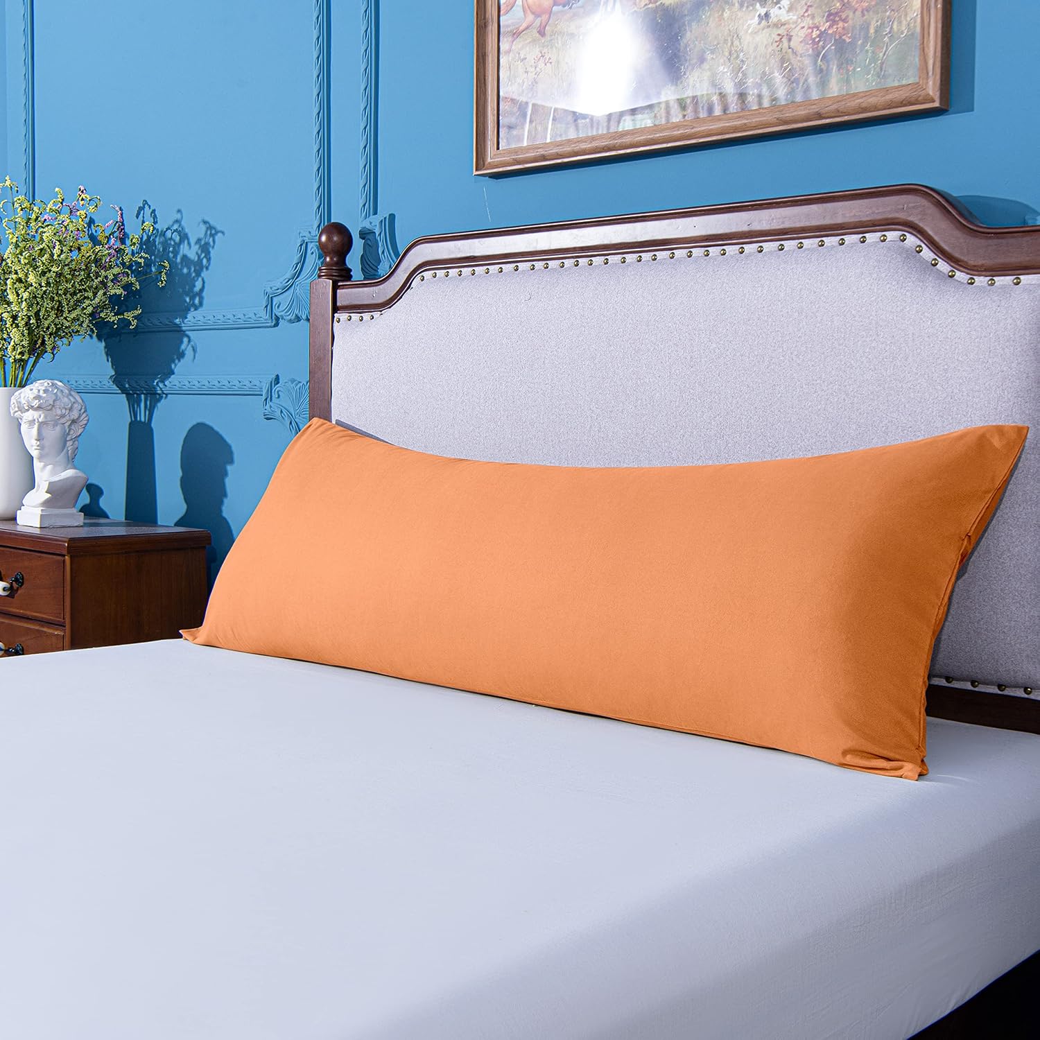 Ntbay Body Pillowcase - Brushed Microfiber 20x54 Pillowcase - Soft, Wrinkle-Free, Fade-Resistant, Stain-Resistant, Pale Orange Body Pillow…