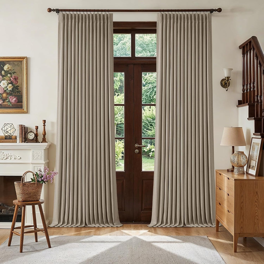 Twodrapes Blackout Pinch Pleat 100 Inch Curtains 2 Panels Set for Living Room Bedroom Farmhouse Farmhouse Pinch Pleated Back Tab Thermal In…