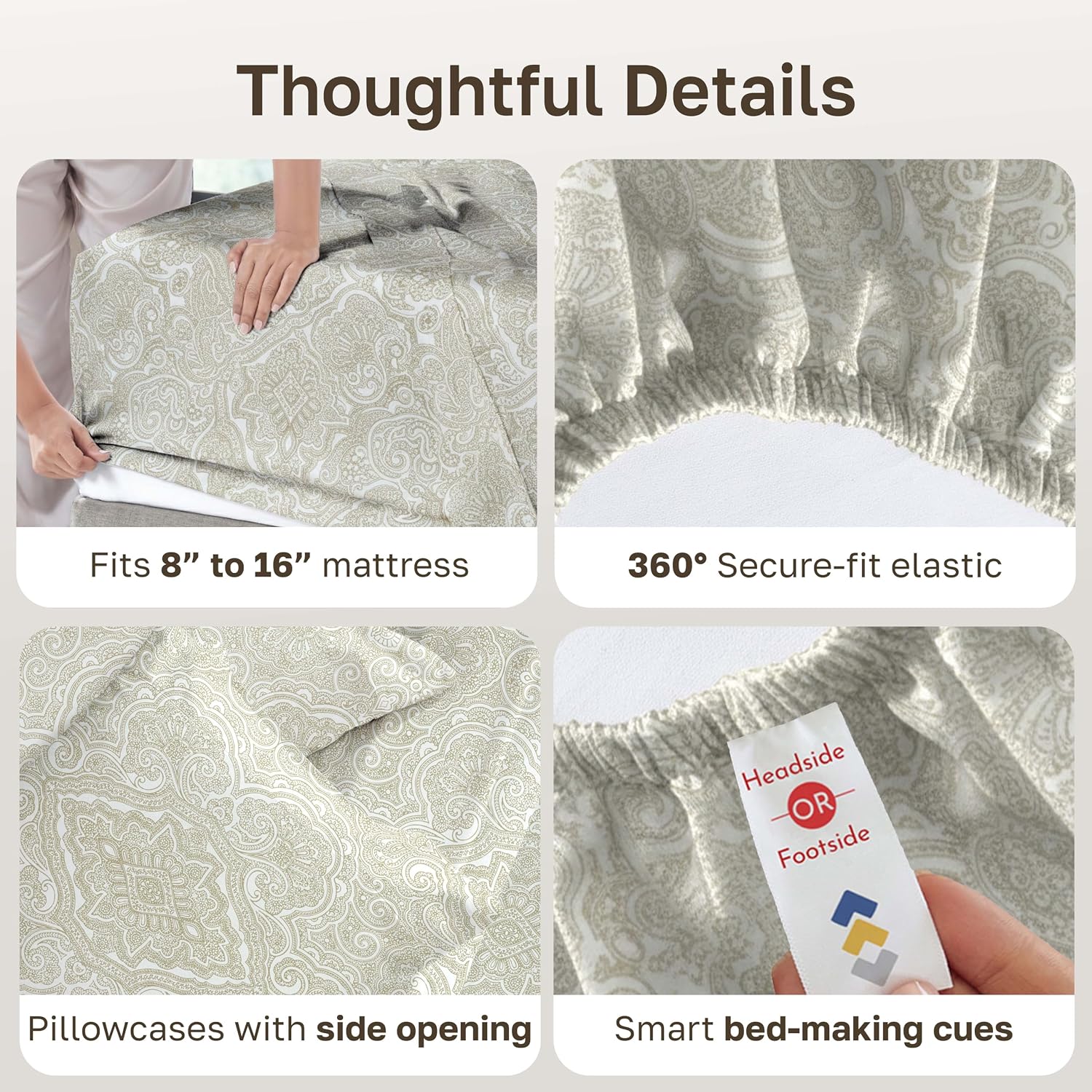 CaliforniaDesignDen California Design Den Soft 100% Cotton Sheets Cal King Size Set, 400 TC Good Housekeeping Award Winner, Smooth Sateen F…