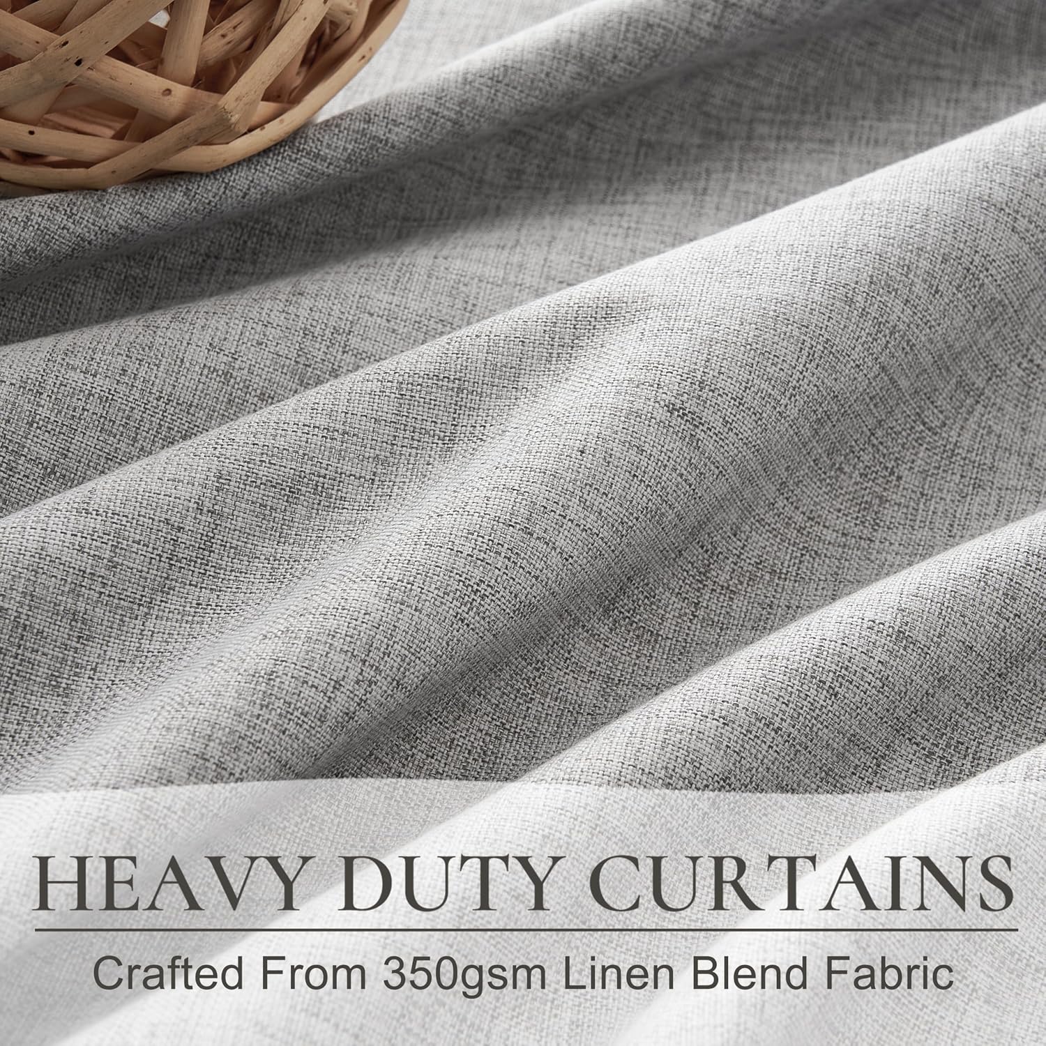 Qjmydeco Gray Blackout Curtains 70 Inches Extra Wide Linen Curtains 96 Inch Length for Kids Boys Room/Nursery, Pleated Bedroom Thermal Drap…