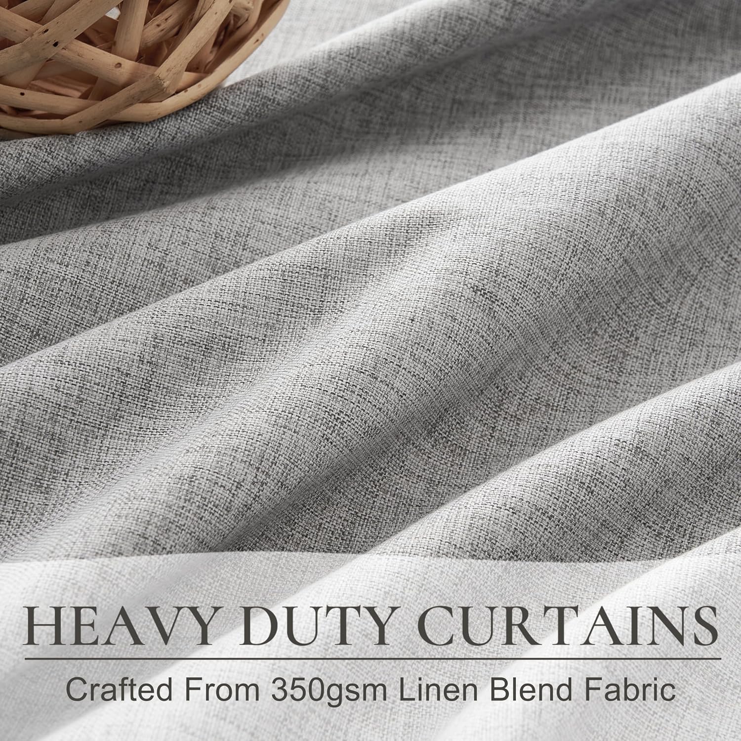 Qjmydeco Gray Blackout Curtains 70 Inches Extra Wide Linen Curtains 84 Inch Length for Kids Boys Room/Nursery, Pleated Bedroom Thermal Drap…