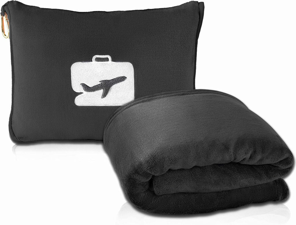 EverSnug Travel Blanket and Pillow - Ultra-Soft, Compact & Lightweight, 65x40 Inches, with Carry Case, Luggage Sleeve & Backpack Clip for…