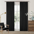 Twodrapes Black Pinch Pleated Blackout Linen Curtains 86 Inches Long for Bedroom Pleated 100% Black Out Drape with Liner Modern Farmhouse M…