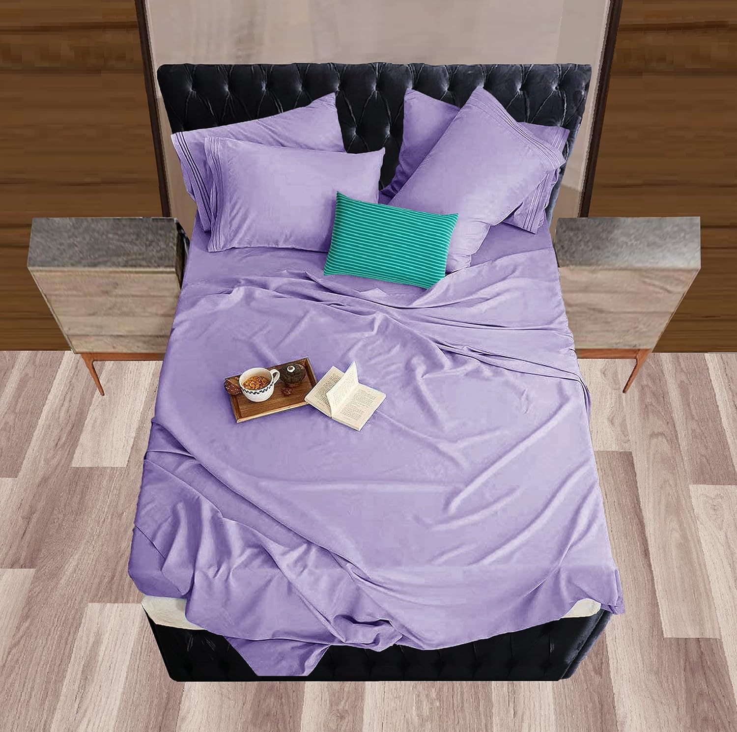 MocassiLuxuryBedding Mocassi King Sheet Set - Luxury Hotel 1800 Premier Bedding Sheets & Pillowcases - Ultra Soft Breathable & Cooling Bed…