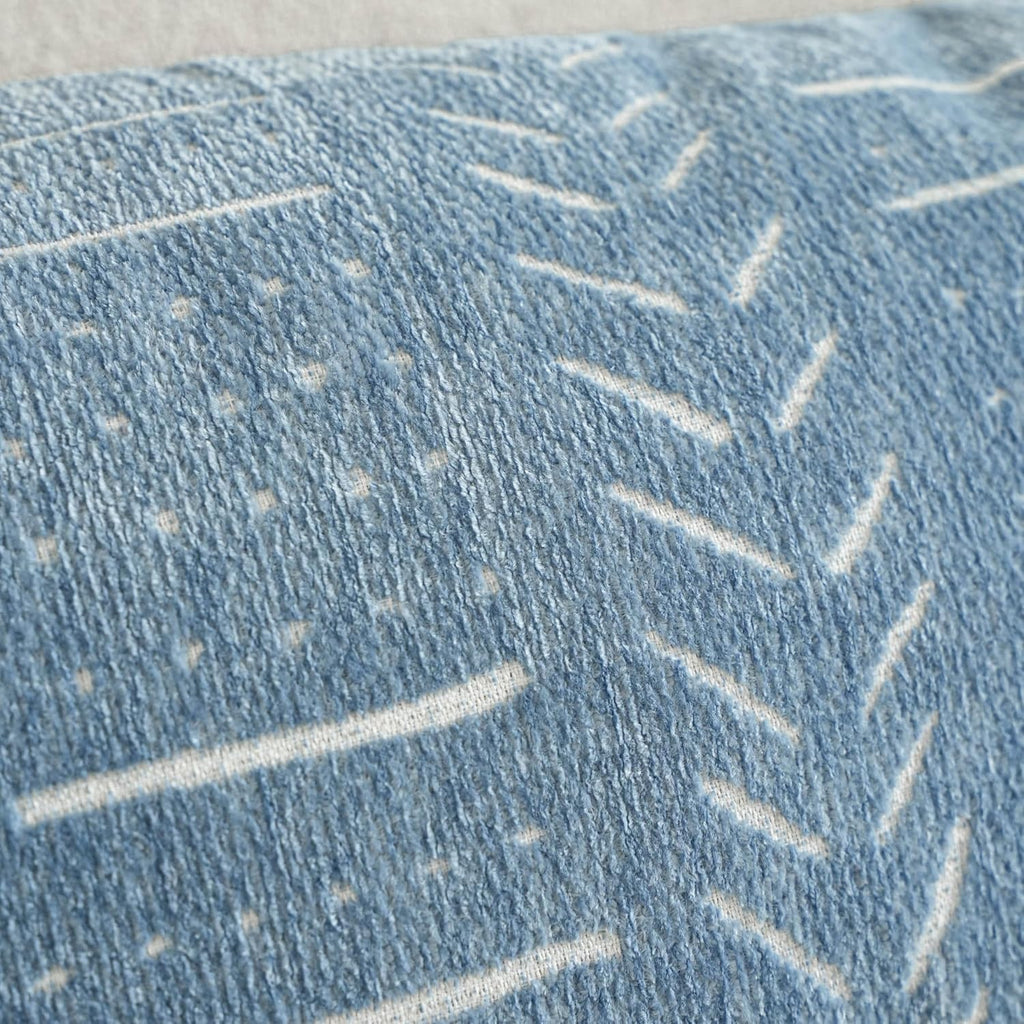 BlissBlush Coastal Blue Decorative Throw Pillow Covers 20x20 Set of 2, Soft Woven Chenille Accent Pillow Covers for Couch Sofa Bed…