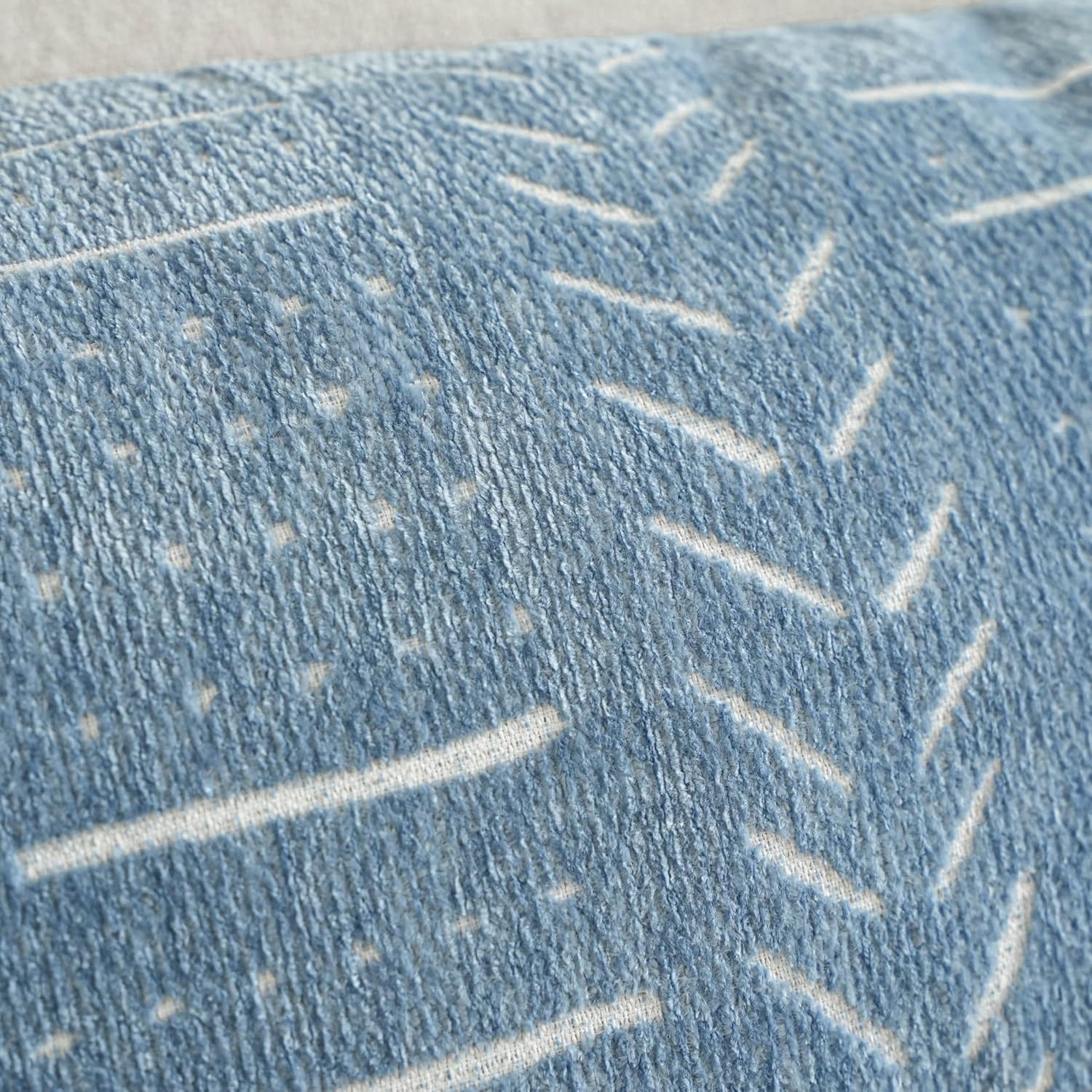 BlissBlush Coastal Blue Decorative Throw Pillow Covers 20x20 Set of 2, Soft Woven Chenille Accent Pillow Covers for Couch Sofa Bed…