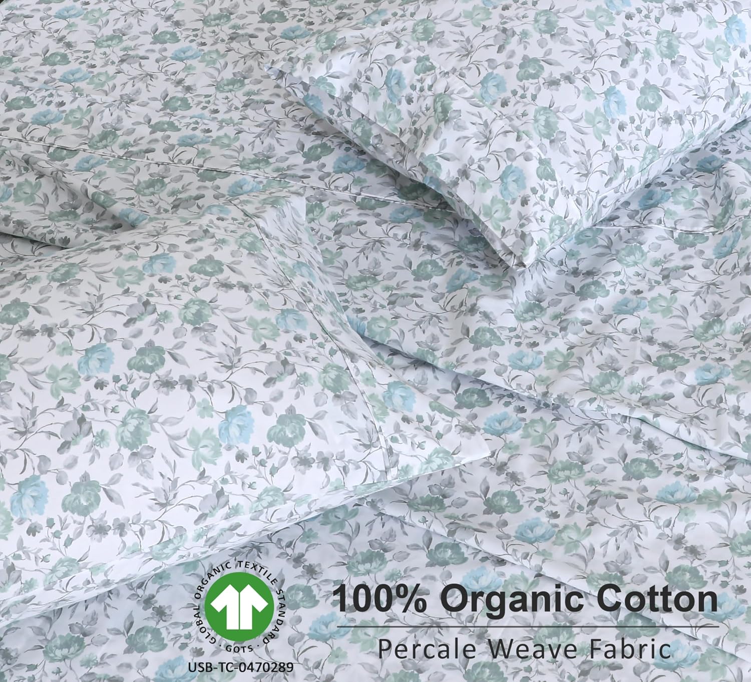 Ruvanti 100% Cotton Organic Percale Sheets Twin Size – Crisp Cooling Bed Sheets for Hot Sleepers, Deep Pocket 15”, Soft Peach Finish, Breat…