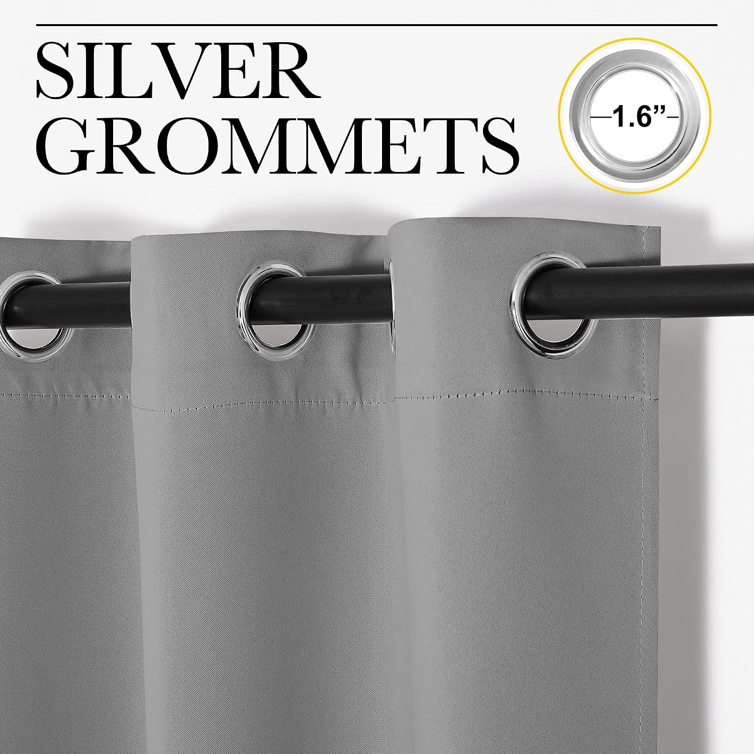 NICETOWN Sliding Door Curtains, Wide Thermal Blackout Patio Door Curtain Panel, Sliding Door Drapes/Draperies with Grommet Top (Silver…