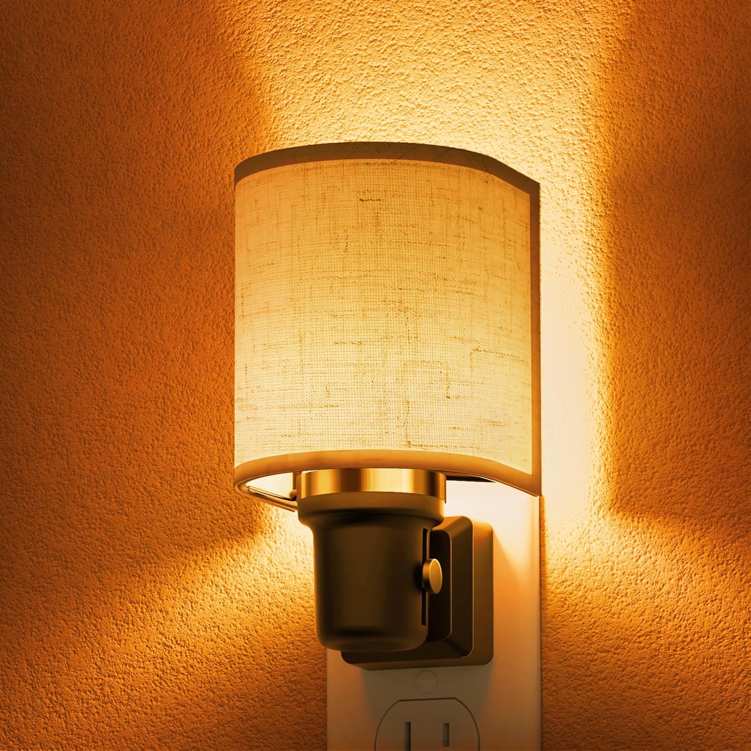 L LOHAS LED Amber Night Lights Plug into Wall, Plug in Night Light Dimmable, Farmhouse Decorative Nightlights Plug in Wall, Light Sensor…