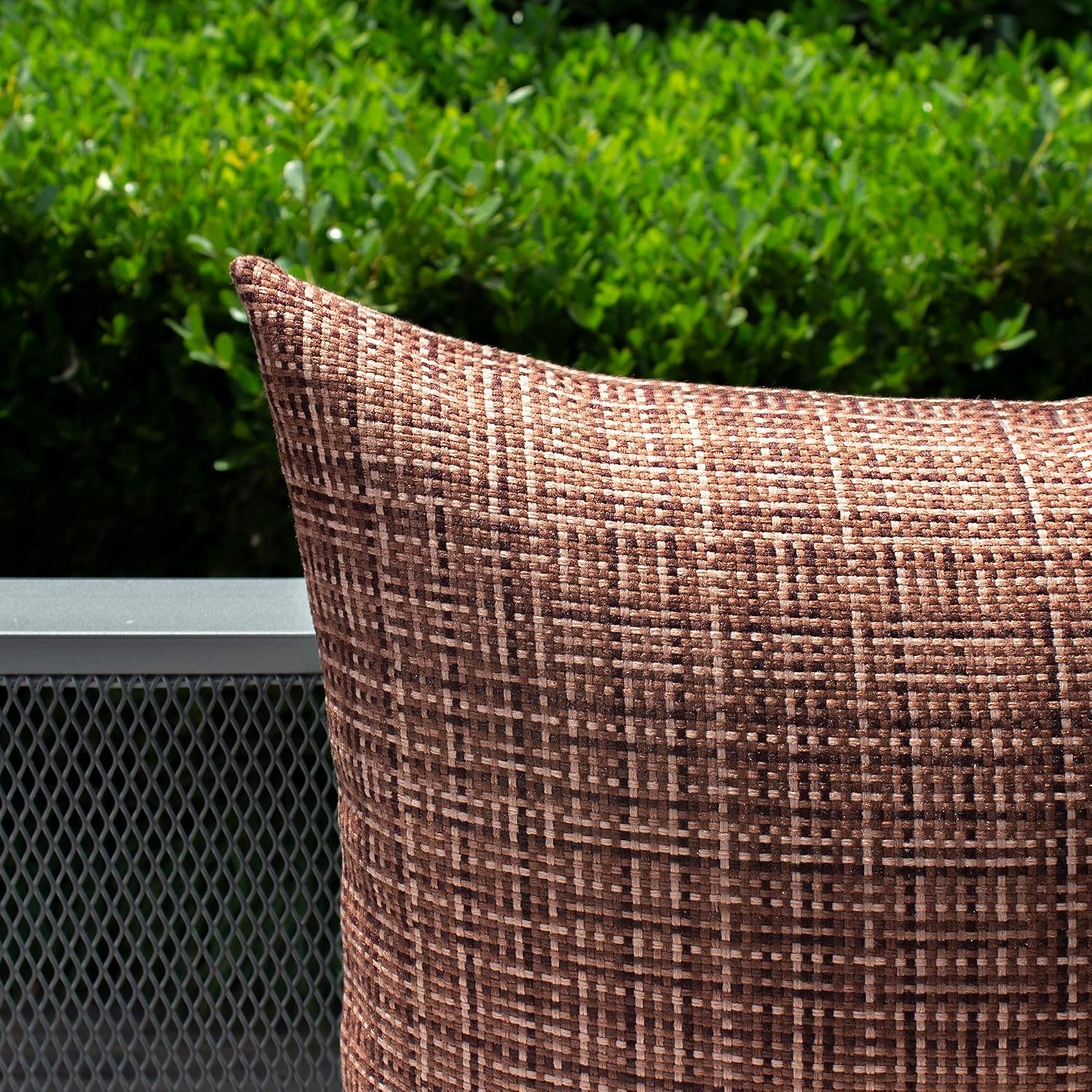 Kevin Textile Pack of 2 Decorative Outdoor Waterproof Throw Pillow Covers Stripe Square Pillowcases Modern Cushion Cases for Patio Couch…