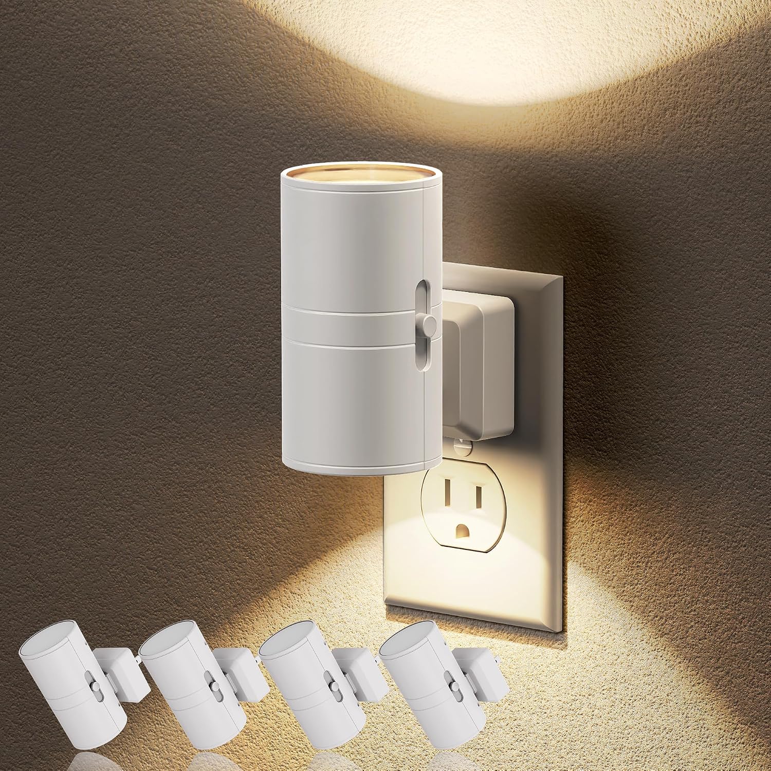 JandCase Night Lights Plug into Wall, Dimmable Night Light Plug in, Modern Night Light Dusk to Dawn Light Sensor, Warm White 3000K…