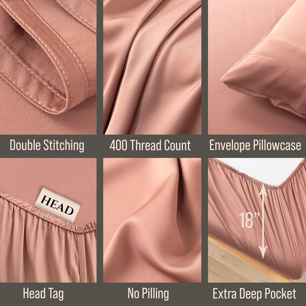 Bella Coterie Luxury Bamboo Viscose King Size Sheet Set | 100% Organically Grown | Ultra Soft | Cooling for Hot Sleepers | 18" Deep…