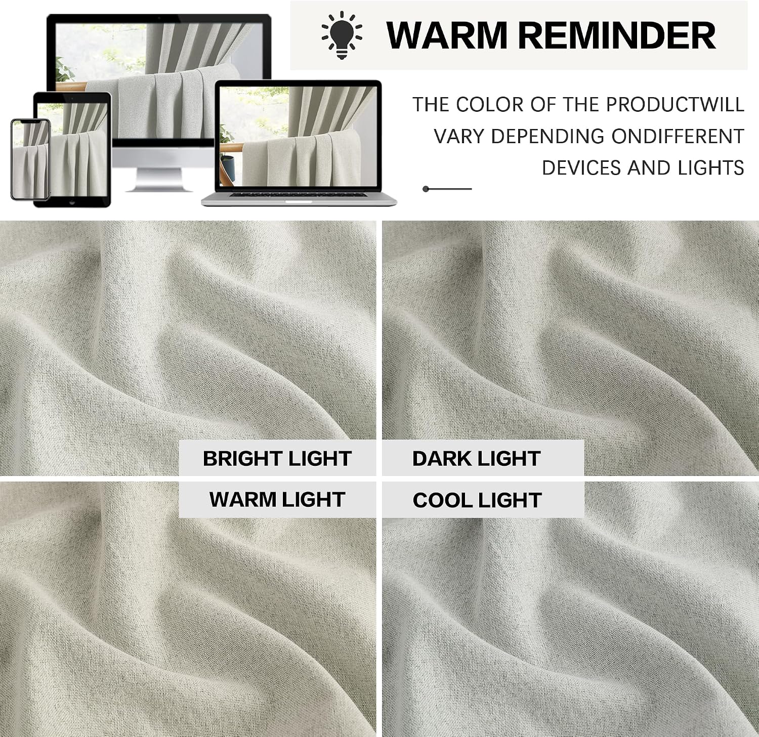 Keqiaosuocai 102 Inch Linen Blackout Curtains for Ceiling Track System Back Tab, Loop Pocket Curtains 72 Inch Wide Drapes for Patio Sliding…