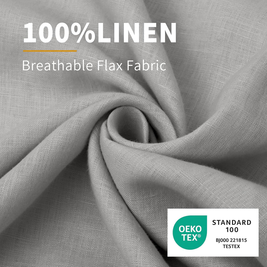 Chuffed Linen Pillowcases 2 Pack 100% Linen Standard Pillow Cases, Breathable and Cooling Washed Pillowshams with Zipper Closure, 20x30 Inc…