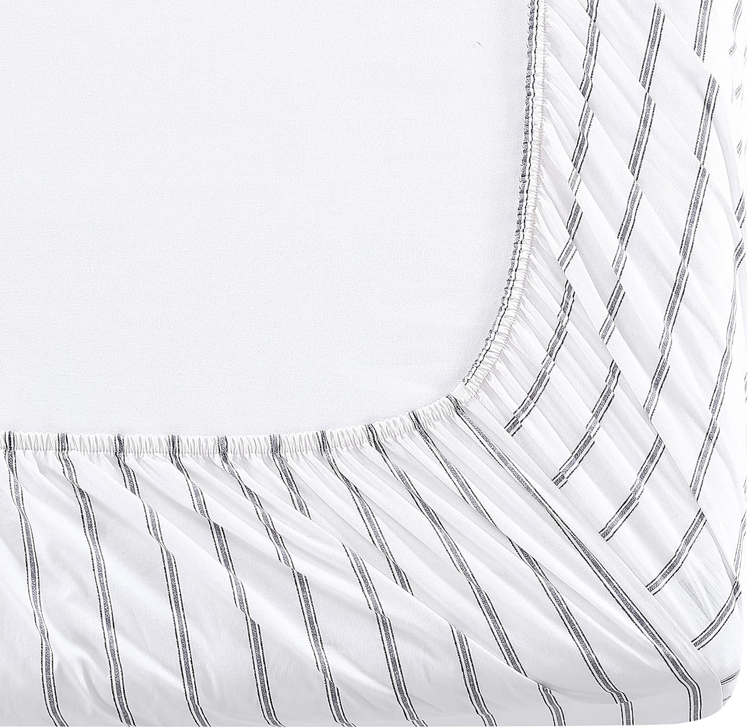 StoneCottage Stone Cottage - Twin Sheets, Cotton Percale Bedding Set, Crisp & Cool Ideal Bedding Set (Trenton Stripe Grey, Twin) Cotton Grey