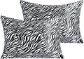 Ntbay 2 Pack Satin Standard Pillowcases for Hair and Skin, Luxurious and Silky Zebra Printed Pillow Cases with Envelope Closure, 20x26 Inch…