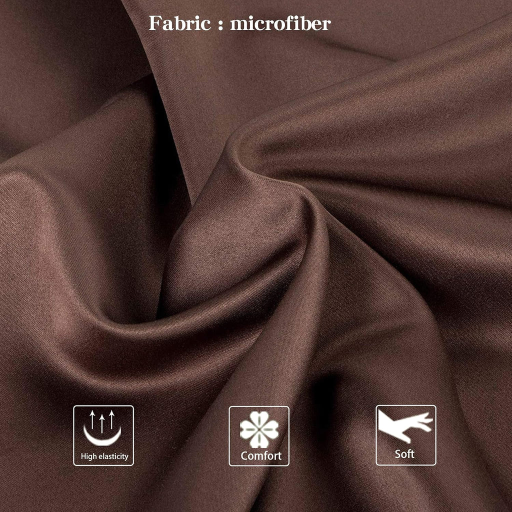 Ntbay Zippered Satin Pillow Cases for Hair and Skin, Luxury Queen Hidden Zipper Pillowcases Set of 2, 20x30 Inches, Dark Brown 30 Inches