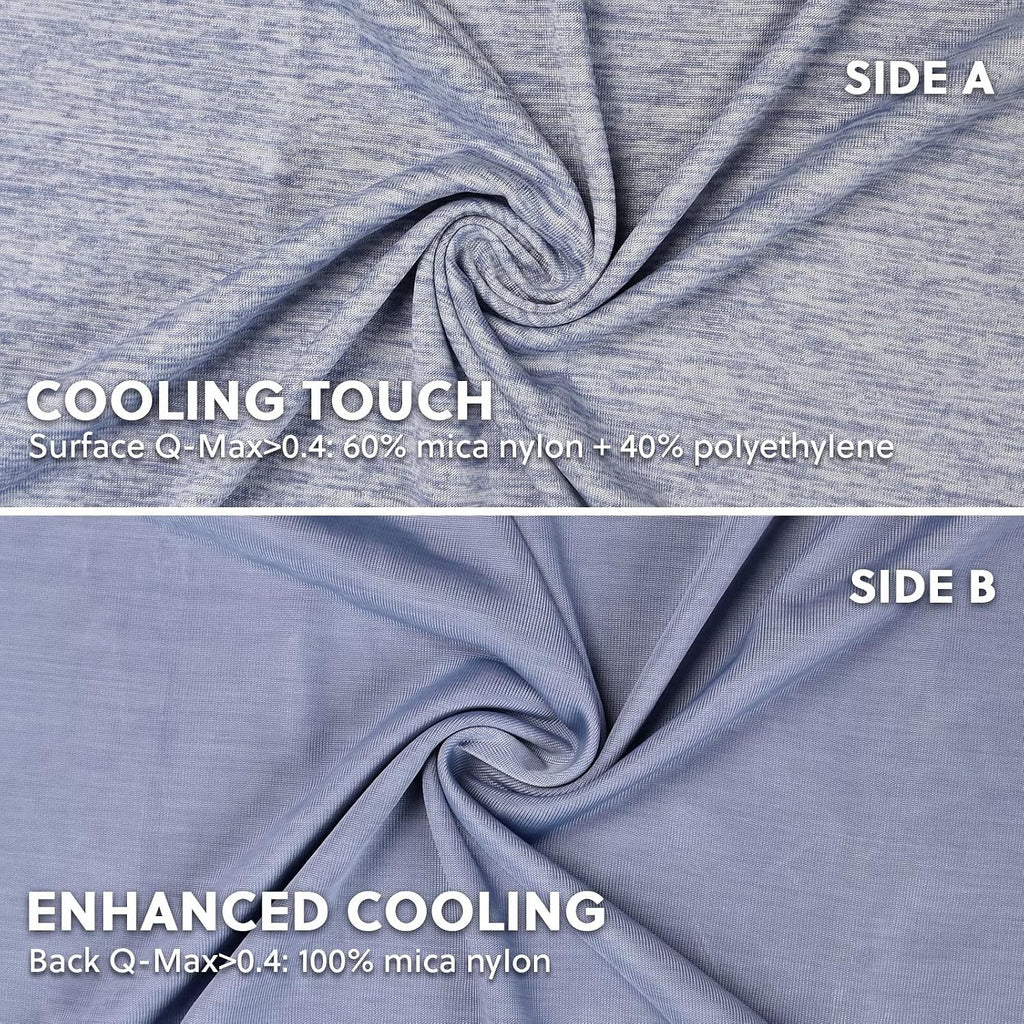 Homfine Cooling Pillowcases Queen Size - Double Side Q-Max 0.439 Cooling Fiber for Pillow Protector, Breathable Cold Pillow Cover for Hot S…