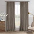 Twodrapes Dark Taupe 96 Inch Blackout Pinch Pleated Curtains 2 Panel Set for Living Room Darkening Thick Linen Textured 100% Black Out Drap…
