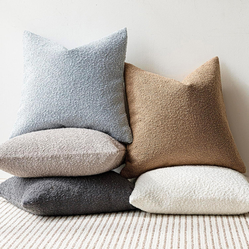 Foindtower Decorative Textured Boucle Throw Pillow Covers Accent Solid Pillow Cases Neutral Soft Cozy Couch Cushion Case for Chair Sofa…
