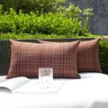 Kevin Textile Pack of 2 Decorative Outdoor Waterproof Throw Pillow Covers Lumbar Pillowcases Modern Cushion Cases for Patio Couch Bench…