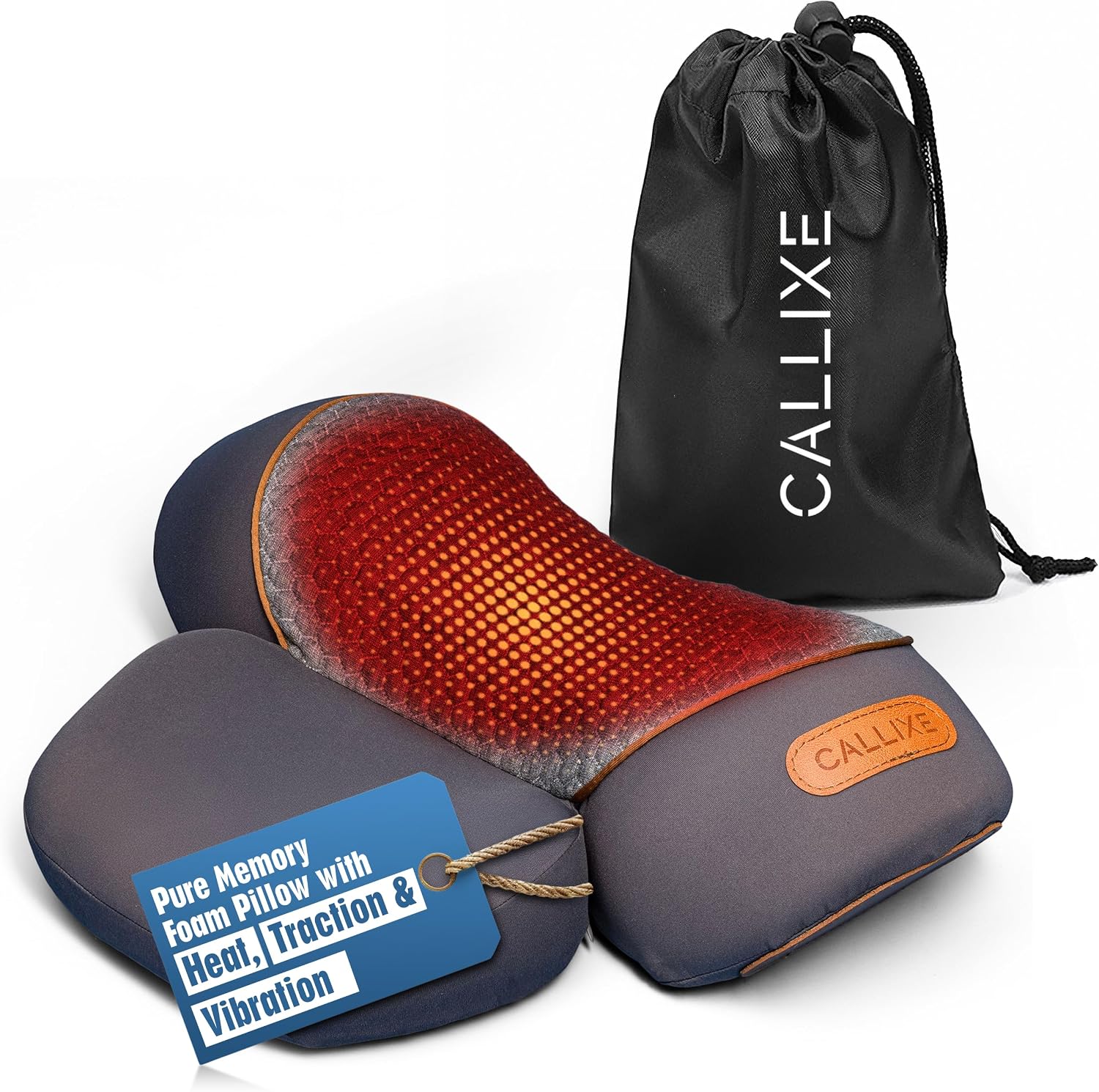 Callixe Original TheraPillow – 3-in-1 Neck Massager Pillow with Heat & Gentle Traction | Relaxing Neck & Shoulder Support with Vibration Ma…