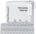 Twin Fitted Sheet with 18" Deep Pockets, Flat Sheet - Percale Weave Natural - Breathable 100% Cotton Bedding, 1 Fitted Sheet + 1 Flat…
