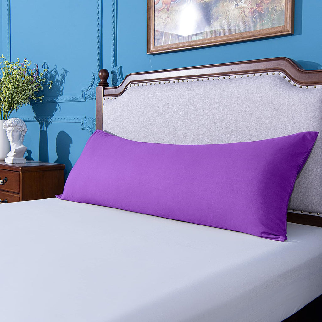 Ntbay Body Pillowcase - Brushed Microfiber 20x54 Pillowcase - Soft, Wrinkle-Free, Fade-Resistant, Stain-Resistant, Purple Body Pillow Cover…