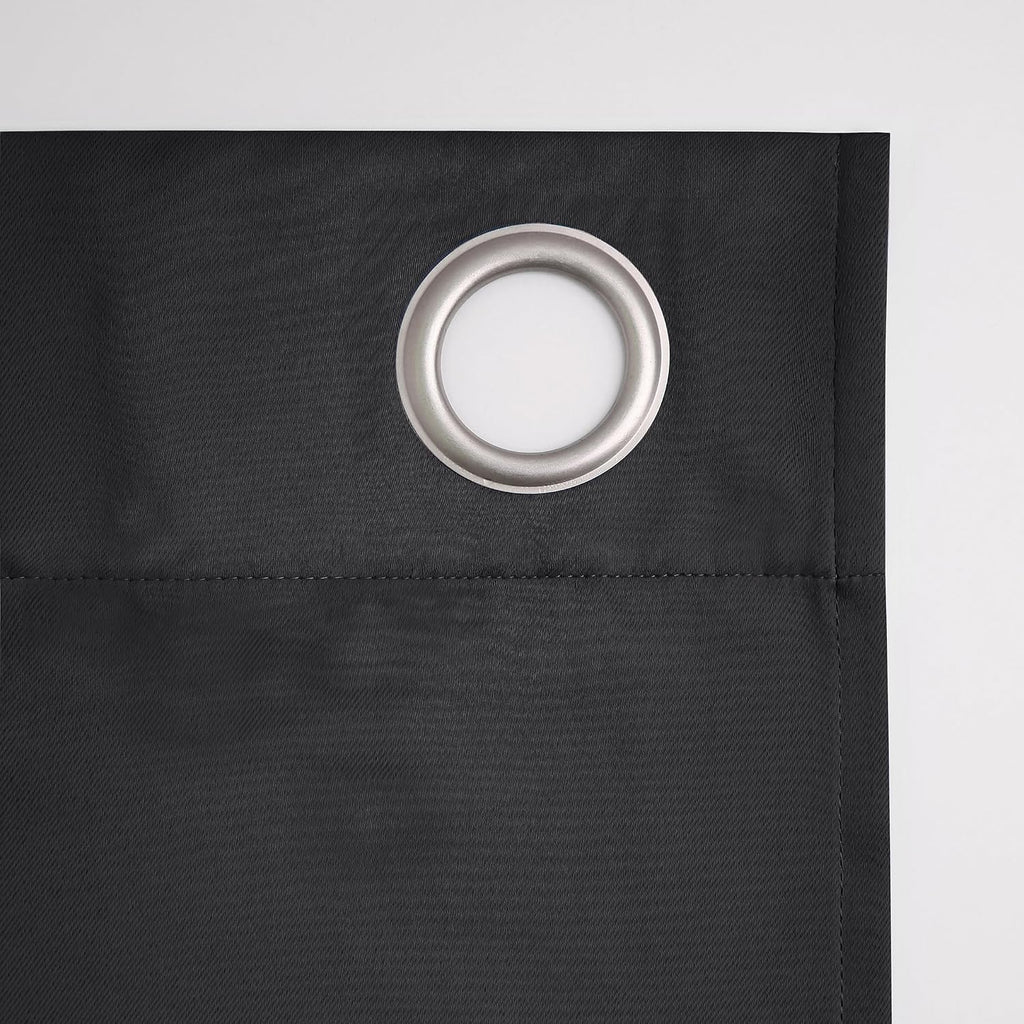 Sun Zero Nordic 2-Pack Theater Grade Noise Reducing Extreme 100% Blackout Grommet Curtain Panel Pair, 52" x 54, Coal Gray