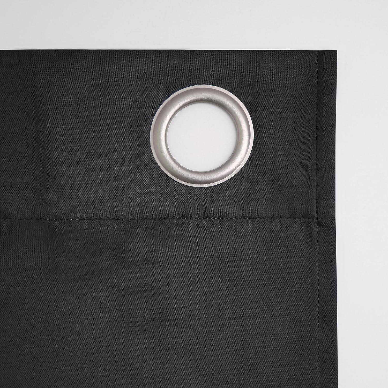 Sun Zero Nordic 2-Pack Theater Grade Noise Reducing Extreme 100% Blackout Grommet Curtain Panel Pair, 52" x 84, Coal Gray