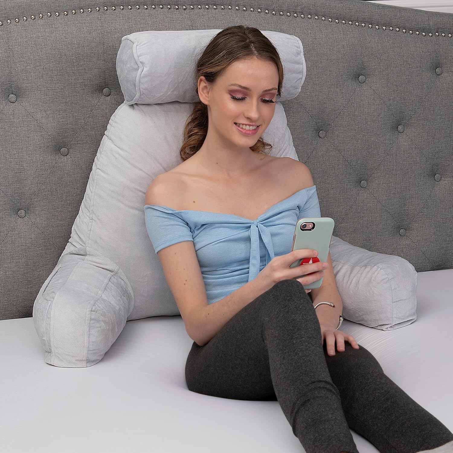 Husband Pillow XXL The Original for Adults - 30" Tall Backrest for Sitting Up in Bed - Firm Support Reading & Bed Rest Pillows for…