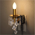 Briignite Chandelier Night Lights Plug into Wall, LED Warm Night Light with Dusk to Dawn Sensor, 0-100LM Dimmable, Decorative Gold…