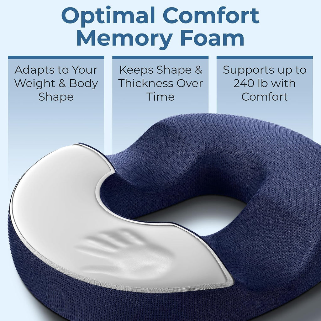 5Starsunited 5 STARS UNITED Donut Pillow Hemorrhoid Tailbone Cushion – Large Floor Cushion for – Coccyx, Prostate, Sciatica, Pelvic Floor,…