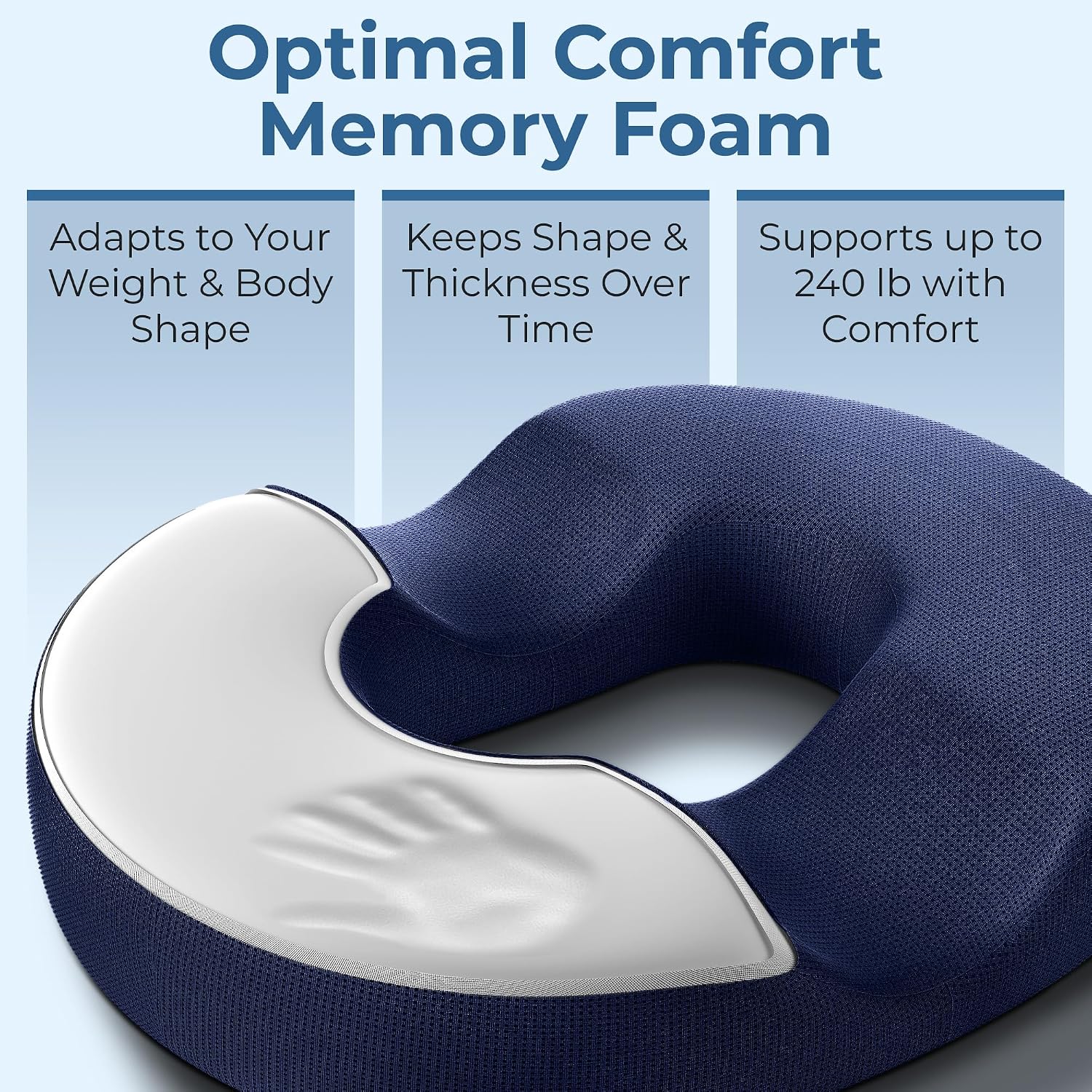 5Starsunited 5 STARS UNITED Donut Pillow Hemorrhoid Tailbone Cushion – Large Floor Cushion for – Coccyx, Prostate, Sciatica, Pelvic Floor,…