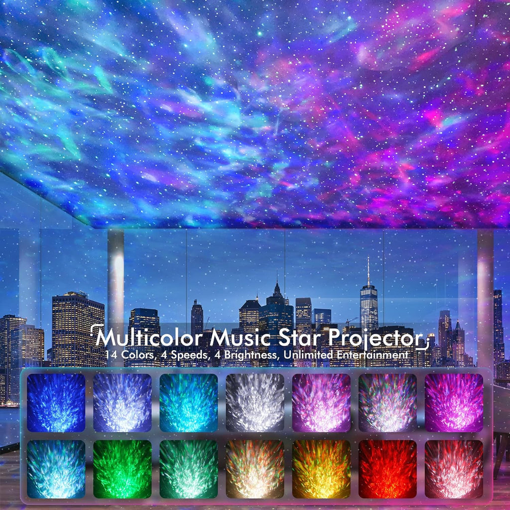 Rossetta Star Projector, Galaxy Projector for Bedroom Nebula Night Light Projector with White Noise, Bluetooth Speaker, Timer and Remote…