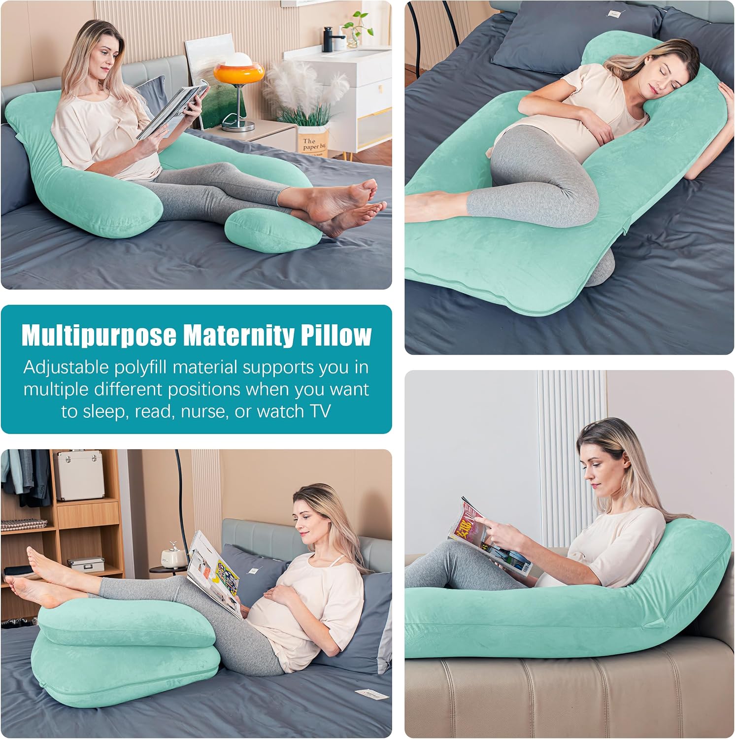 Cute Castle Pregnancy Pillows, Soft U-Shape Maternity Pillow with Removable Cover - Full Body Pillows for Adults Sleeping - Pregnancy…